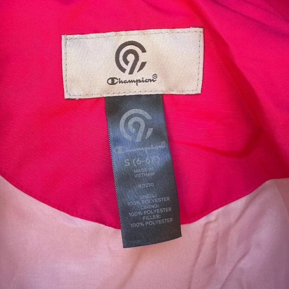 Champion Girls Hooded Insulated Jacket S (6-6X) Pink & Purple Polyester Shell Li - Picture 2 of 9
